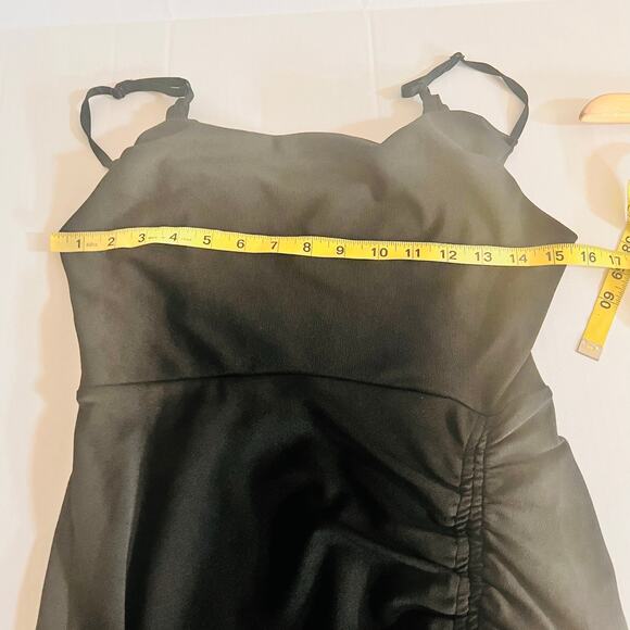 Anthropologie Black Spagetti Strap Drawstring Front Dress Size XS Petite - Picture 5 of 6